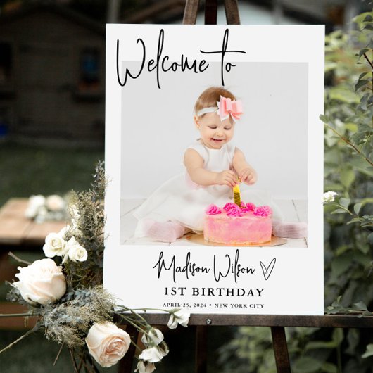 Photo moderne Affiche de bienvenue d'anniversaire