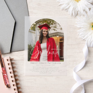Photo Moderne Arch Script Graduation Faire-part