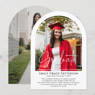 Photo Moderne Arch Script Graduation Faire-part