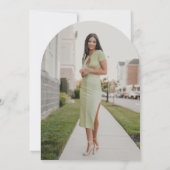 Photo Moderne Arch Script Graduation Faire-part (Dos)