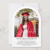 Photo Moderne Arch Script Graduation Faire-part (Devant)