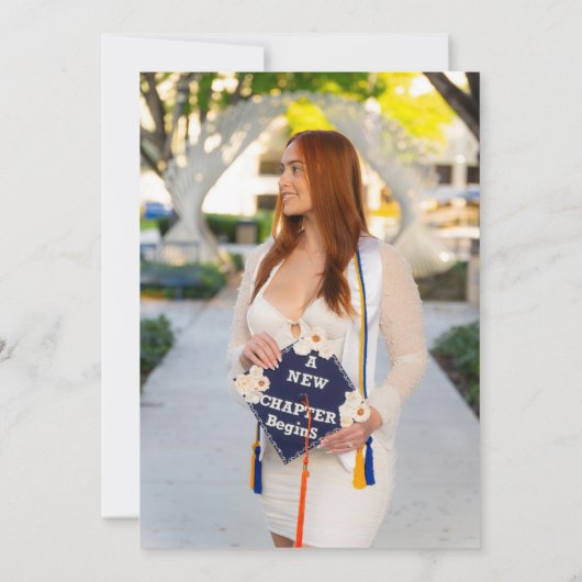 Photo Moderne Arch Script Graduation Faire-part (Dos)