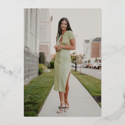 Photo Moderne Arch Script Graduation Faire-part (Verso)