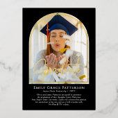 Photo Moderne Arch Script Graduation Faire-part (Recto)