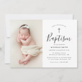 photo moderne baptême invitation (Devant)