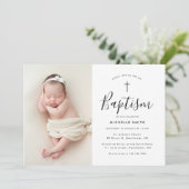 photo moderne baptême invitation (Debout devant)