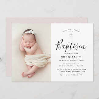 photo moderne baptême invitation