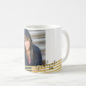 Photo moderne Black & Gold Graduated Photo Mug (Devant droit)