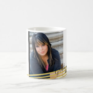 Photo moderne Black & Gold Graduated Photo Mug