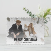 Photo moderne Black Snow Joyeuse carte de Noël (Debout devant)