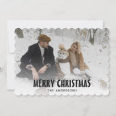 Photo moderne Black Snow Joyeuse carte de Noël (Devant)