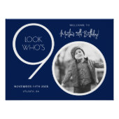 Photo moderne bleu marine Affiche de bienvenue d'a (Devant)