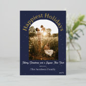 Photo moderne Boho Arch | Carte de vacances Blue F (Debout devant)