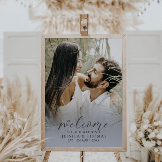 Photo moderne Calligraphie Dusty Blue Poster