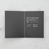 Photo moderne Carte d'anniversaire Black & Gold Ha (Intérieur)