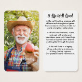 Photo moderne Carte de prière commémorative simple (Devant & derrière)