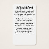 Photo moderne Carte de prière commémorative simple (Dos)