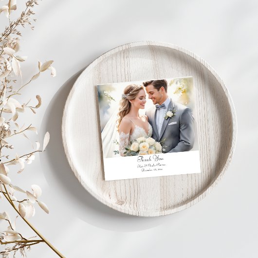 Photo moderne Code QR personnalisé carte de remerc