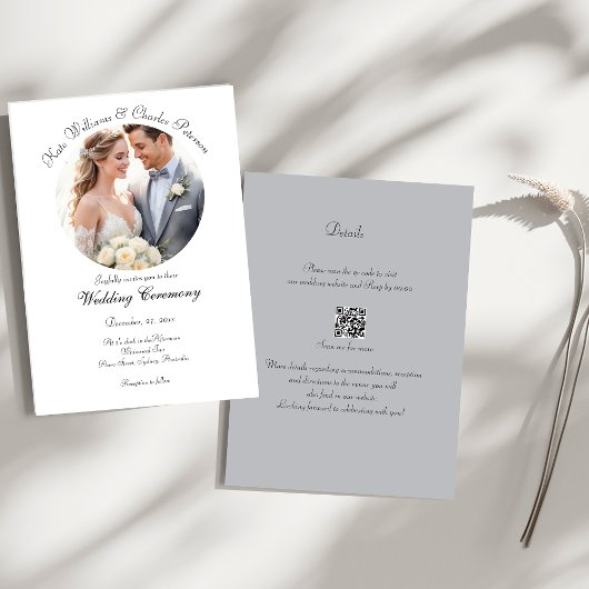 Photo moderne Code QR personnalisé Faire-part de m