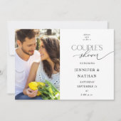 Photo moderne Couples Douche Invitation (Devant)