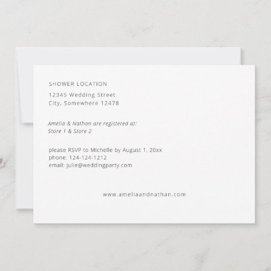 Photo moderne Couples Douche Invitation (Dos)