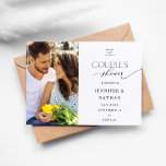 Photo moderne Couples Douche Invitation<br><div class="desc">Envoyez une invitation chic, unique et moderne Couples' Shower avec votre photo. Créez votre invitation douche couple avec notre modèle facile à utiliser. Entrez simplement vos informations et votre photo et vous avez fini. Et il est imprimé professionnellement, créant la haute qualité, le luxe. Louez sans le prix élevé sur...</div>