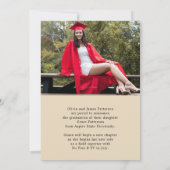 Photo moderne Cream noir Faire-part de graduation (Dos)