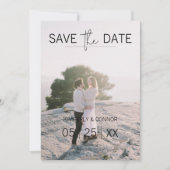 Photo Moderne de Faire-Part de Date | Noir (Devant)