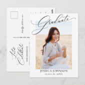 PHOTO Moderne Elégant Graduation Party Invitation (Devant / Derrière)