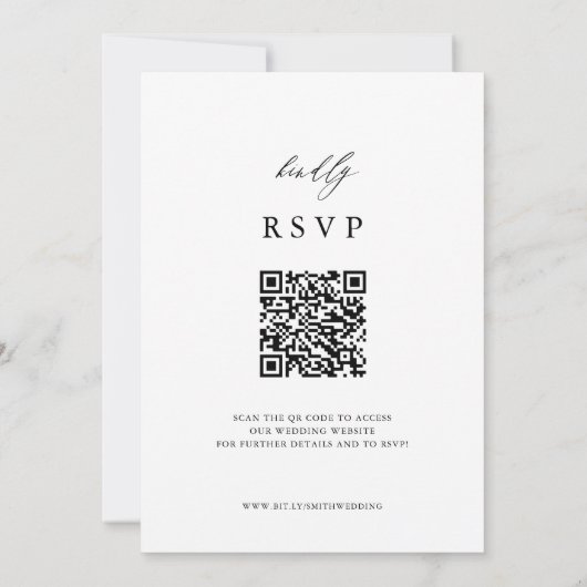 Photo moderne Elegant QR Faire-part de mariage (Dos)