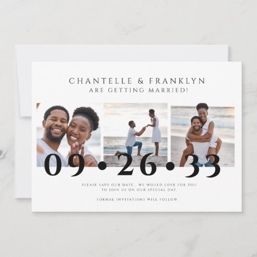 photo moderne en noir et blanc pour faire-part de (Devant)