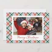 Photo Moderne En vichy Joyeuse Carte de Noël (Devant)