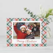 Photo Moderne En vichy Joyeuse Carte de Noël (Debout devant)