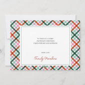 Photo Moderne En vichy Joyeuse Carte de Noël (Dos)