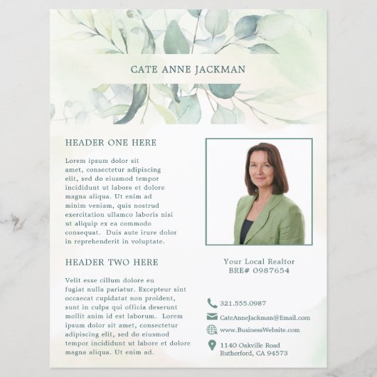 Photo moderne Eucalyptus Elégant Flyer Rustique (Devant)