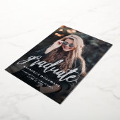 Photo moderne Faire-part de graduation Silver Foil (Rotation)