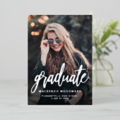 Photo moderne Faire-part de graduation Silver Foil (Debout devant)