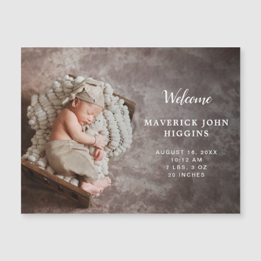 Photo moderne Faire-part de naissance bébé simple (Devant)