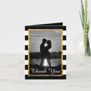 Photo moderne Faux Gold Black White Merci