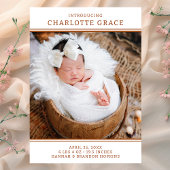 Photo moderne fille Faire-part de naissance en ter