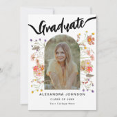 Photo moderne Floral Graduation Faire-part Party (Devant)