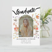 Photo moderne Floral Graduation Faire-part Party (Debout devant)