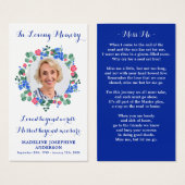Photo moderne Floral Memorial Prayer Card Funérail (Devant & derrière)