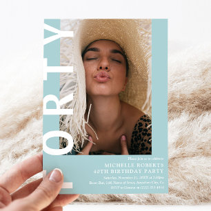 Photo moderne FORTY 40th Birthday Party Invitation