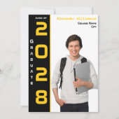 Photo moderne Gold Black Graduation Faire-part (Devant)