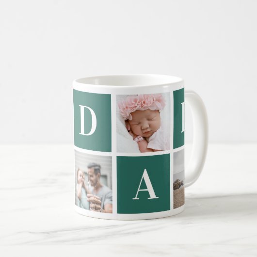 Photo moderne Green Custom I Love Papa Mug (Devant droit)