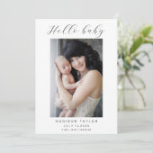 Photo moderne Hello Baby Faire-part de naissance C (Debout devant)
