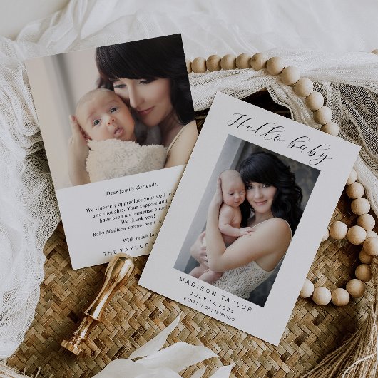 Photo moderne Hello Baby Faire-part de naissance C