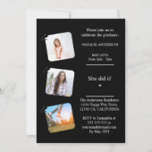 Photo moderne Invitation de graduation noir et bla (Dos)