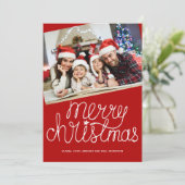 Photo moderne Joyeux Noël carte de vacances (Debout devant)